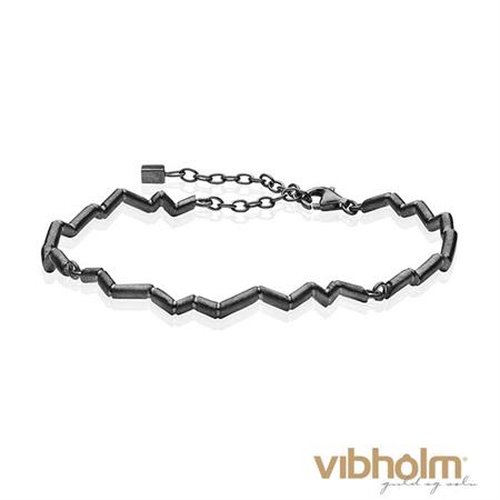 Wille Jewellery - Momentum Armbånd - sort rhodineret sølv MB1R